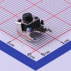 UK-B02124-G5.5-250 Tactile Switch Bent Lead Through Hole,6x6mm Single Pole Single Throw Round Button 2.5N Right Angle Insert - Product Image 1