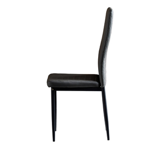 Modern High Back Home & Restaurant Use Metal Pipe Upholstered PU Leather <b>Kitchen</b> Dining <b>Chairs</b> - Product Image 2
