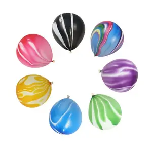 Balon grosir kualitas tinggi lateks warna campuran marmer cetak awan balon batu akik dekorasi pesta