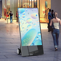 Layar LCD Kecerahan Tinggi Luar Ruangan 1500Nit FHD Kios Iklan Portabel Tahan Air Baterai Digital Signage untuk Toko Ritel