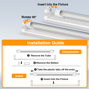 หลอดไฟ LED T8 ขนาด 4 ฟุต 24 วัตต์ AIER ETL DLC รองรับ OEM ODM สำหรับไฟส่องสว่างภายในอาคาร 120-130LM/W  วัสดุอะลูมิเนียมและพลาสติก  3000-6500K รับประกัน 3 ปี - Product Image 4