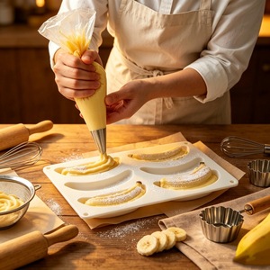 Banana Mousse Cake Mold 6 Cavity Silicone Baking Mold For Fruit Pudding Chocolate Dessert Making - Product Image 4