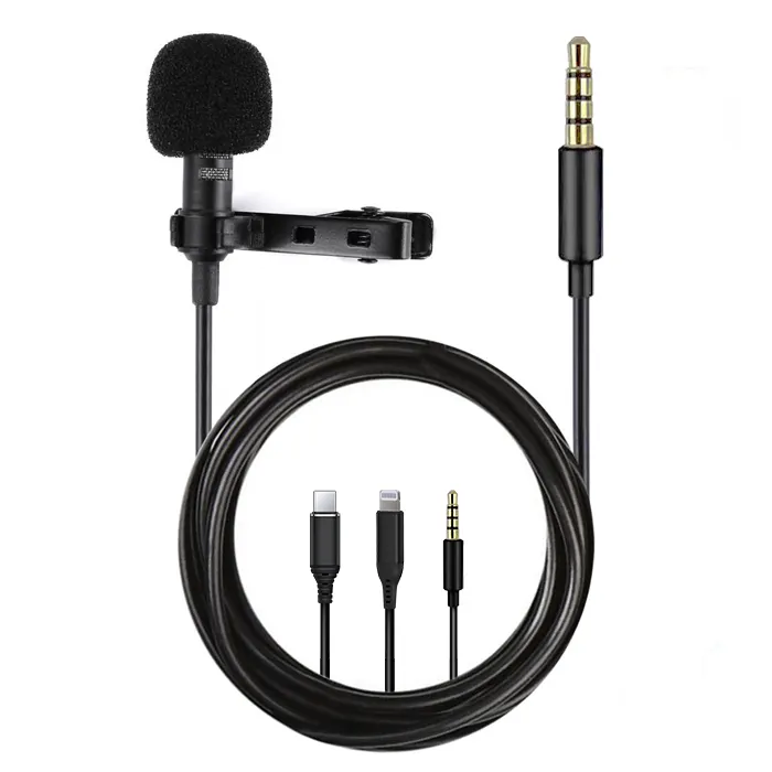 All-Round Harvest Easy Lapel Clip On System Microphone for Applicable to Android Phone, Recording, Video Call