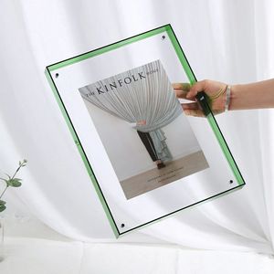 Bán buôn rõ ràng freestanding đôi hai mặt neon Acrylic từ nổi khung ảnh nhiều kích cỡ hình vuông - Product Image 2