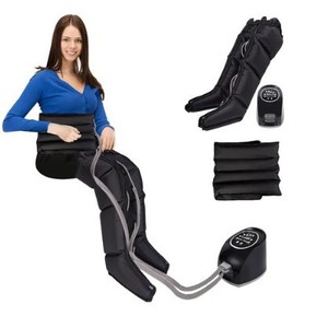 Masseur de jambes et de pieds à pression d'air, taille réglable, 4 chambres, rechargeable par USB, contrôle du temps, bottes de massage pour la circulation sanguine - Product Image 1