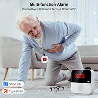 ANGUS - Sistema de Alerta para Cuidadores con WiFi para Personas Mayores, Sin Cuota Mensual, Botón de Pánico SOS, Reloj Compatible con Tuya Smart/Smart Alarm