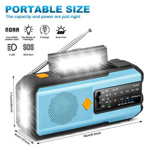 Emergenza manovella auto-alimentata a mano 3 bande digitale altoparlante <span class=keywords><strong>Radio</strong></span> AM FM WB <span class=keywords><strong>Radio</strong></span> caricatore pannello solare <span class=keywords><strong>per</strong></span> <span class=keywords><strong>casa</strong></span> Smartphone caricabatterie - Product Image 4