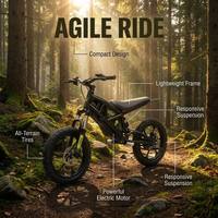 Motocicleta Eléctrica de 1500W para Niños, 48V, 35km de Autonomía, 5 Velocidades, Frenos de Disco Delanteros y Traseros, Carga Rápida, Motor en el Eje