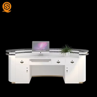 Mini bureau de réception rond circulaire moderne Design moderne bureau d'information rond blanc élégant bureau de réception