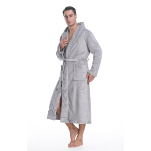 Accappatoio Morbido in <span class=keywords><strong>Pile</strong></span> Corallo, Comodo Pigiama per Adulti, Abbigliamento da Notte in Flanella per <span class=keywords><strong>Uomo</strong></span> e Donna, Termico e Traspirante - Product Image 3