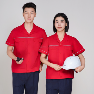 Camicia da <span class=keywords><strong>Lavoro</strong></span> Personalizzata Traspirante a Maniche Corte Leggera <span class=keywords><strong>per</strong></span> Meccanici Auto e Operai Edili in Policotone - Product Image 1