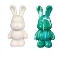 Kit DIY Ours Liquide Violent Lapin 23cm Blanc Surface Vierge pour Peinture Artistique