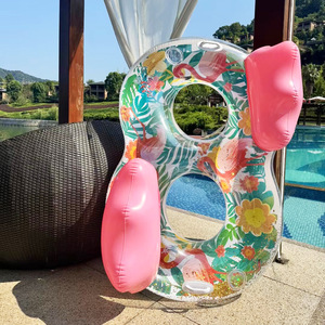 Adult U-Shaped Flamingo Floating Lounger Pool <b>Float</b> <b>Inflatable</b> Double Ring With Pink Armrests For Swimming Pool Water Park - Product Image 1