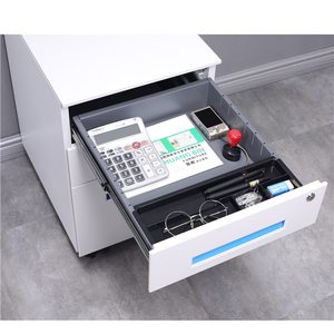 Bedroom Office 3 Drawers Cabinet Modern Design Adjustable Mobile Steel Rolling File Cabinet Under <b>Desk</b> Steel Mobile Pedestal - Product Image 3