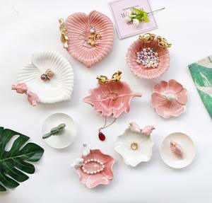 Kreativer Keramik schmuck tablett im europäischen Stil Vogel in Blatt rindens chale mit Vogel dekor Zier dekorations tablett - Product Image 2