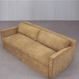 Sofá Cama de Cuero de Tres Plazas con Mechones <span class=keywords><strong>YSK</strong></span>-03, Estilo Wabi-Sabi, <span class=keywords><strong>Muebles</strong></span> de Madera Cómodos para Sala de Estar, Hotel, Apartamento, Villa - Product Image 5