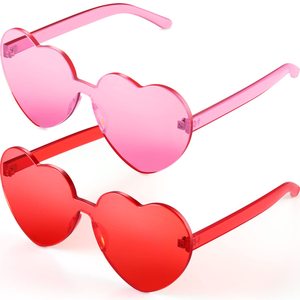Gafas Sin Montura con Forma de Corazón de Color Caramelo Transparente Lentes de Amor sin Marco - Product Image 1
