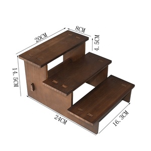 Étagère de rangement en bambou massif avec 3 niveaux pour épingle à cheveux Bracelet Boucles d'oreilles Bijoux Présentoir Stall Props - Product Image 3