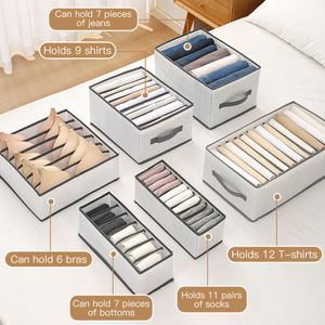 Organisateur de vêtements pliable pour placard, tiroir de rangement lavable pour vêtements, jeans, sous-vêtements, boîte de rangement - Product Image 2