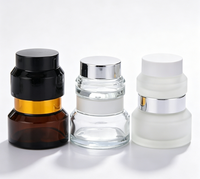 Pots en verre ambré épais de qualité alimentaire, vides, pour pommades, 15g, 30g, 50g, avec couvercles en bois, contenants inodores pour pâtes réparatrices apaisantes