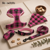 Ensemble Harnais, Laisse et Collier pour Chien Personnalisé de Luxe avec Logo et Motif Hivernal, en Néoprène Réglable, Anti-Traction