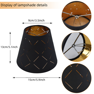 Sọc Mô Hình Mặt Dây Chuyền Rỗng Đèn Chụp Đèn Vải Vỏ Bìa Ánh Sáng Phụ Kiện Clip Trên Chụp Đèn - Product Image 4