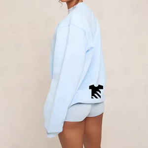 Sweat-shirt personnalisable uni de haute qualité en polyester et coton épais, impression sérigraphique sur mesure - Product Image 5