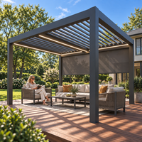 Pergola à lames orientables avec capteur de pluie automatique, gazebo extérieur en aluminium, imperméable, CE TUV NG-MP2026