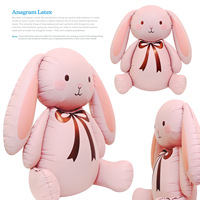 Grand ballon 3D en forme de lapin, ballon animal mignon pour les accessoires photo de fête d'anniversaire des filles
