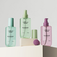 Nueva Llegada, Venta al por Mayor, Envases de Plástico Transparente Ámbar Esmerilado de 200 ml con Bomba para Gel de Ducha, Botellas para Champú y Acondicionador