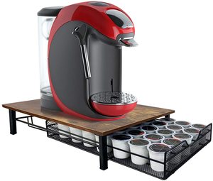 Organisateur de dosettes à café Oniya 35 emplacements en bois et métal, gain de place, <span class=keywords><strong>tiroir</strong></span> porte-dosettes pour accessoires de table de cuisine et décoration - Product Image 3