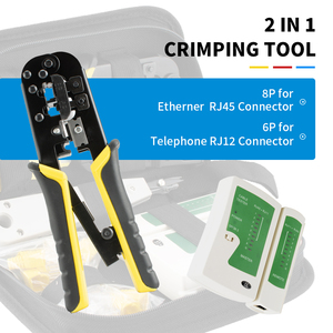 CAT5 Network Tool <strong>Set</strong> with Rj11/45 <strong>Crimping</strong> Pliers Tester and Ratchet Pliers Combination Tool - Product Image 2