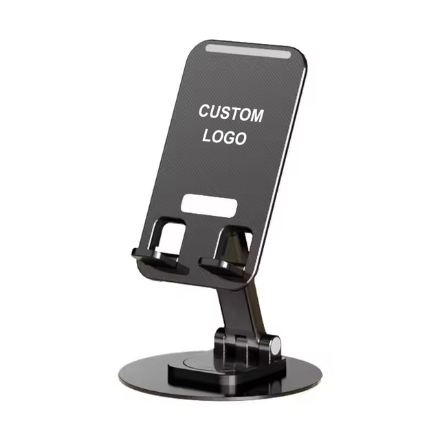 OEM Adjustable Aluminum Stand Portable Desktop Phone Stand 360 Rotatable and Foldable Cell Phone Holder Metal
