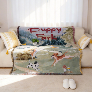 Couverture Jacquard Animée Prête à l'emploi Style Pastoral, Tapisserie Murale Confortable en Coton pour Décoration et Cadeaux de <span class=keywords><strong>Camping</strong></span> - Product Image 4