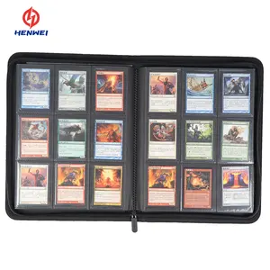 Card 360 Pockets Leather Collector MTG YuGiOh Custom 9 Pockets Photo Trading Card Binder TCG Card Binder Album Card Folder