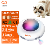 Jouet interactif intelligent pour chat Elecpet : Jouet traîneau UFO pour animaux de compagnie, avec plumes interchangeables, rechargeable par USB, pour l'entraînement et la chasse