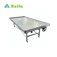 HUIFA Banc roulant mobile Système hydroponique de reflux et de flux 4x8 Table de culture par inondation Lit de drainage des plantes