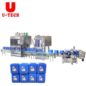 High quality automatic linear jerrycan bucket drum barrel 20L lubricant lube oil servo filling capping machine production line