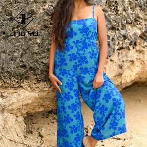 Mono con Tirantes de Diseño Personalizado OEM, Holgado, Elegante, Estampado, Informal, Playero, Hawaiano, para Mujer - Product Image 2
