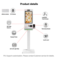 32 Zoll Freistehender PC Android Selbstbedienungs-Zahlungskiosk Touch-Terminal mit Barcode-Leser für Einzelhandel und Gastronomie