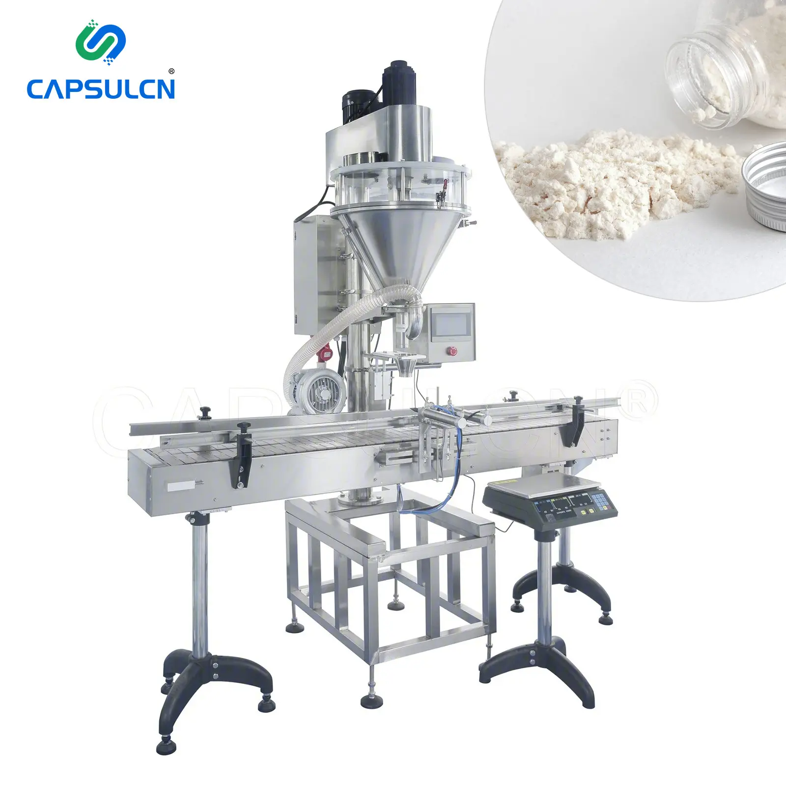 CN-HZFC Automatic Bottle Sensoning Coffee Flour Chilli Detergent Milk Powder Filler Auger Screw Granule Powder Filling Machine