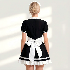 Vestido de Cosplay de Sirvienta Clásico en Blanco y Negro, Disfraz de <span class=keywords><strong>Lolita</strong></span> para Fiesta de Anime, Uniforme de Camarera, Venta al Por Mayor - Product Image 4