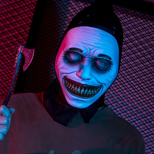 Masque d'Halloween en PVC Horreur Lumineux pour le Poisson d'avril, Accessoire de Maquillage, Tête de Squelette, Citrouille, Monstre, <span class=keywords><strong>Joker</strong></span> - Product Image 2