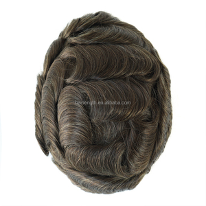 BIO - 0,05-0,06 mm Onzichtbare Toupet Super Dunne Huid Medium Licht 100% Dichtheid Beste Haarstuk Toupet - Product Image 3