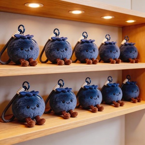 Porte-clés en peluche Gigi Cat Blueberry, lot de trois – Éloigne la mauvaise chance et charme mignon pour sac, pour jeunes de 15 à 35 ans - Product Image 4