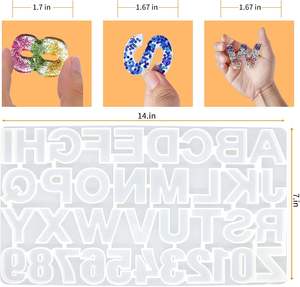 Superbe Promotion 2025 : Moule en silicone écologique durable pour alphabet, pendentifs en résine époxy, outils de pâtisserie DIY, compatible micro-ondes - Product Image 4