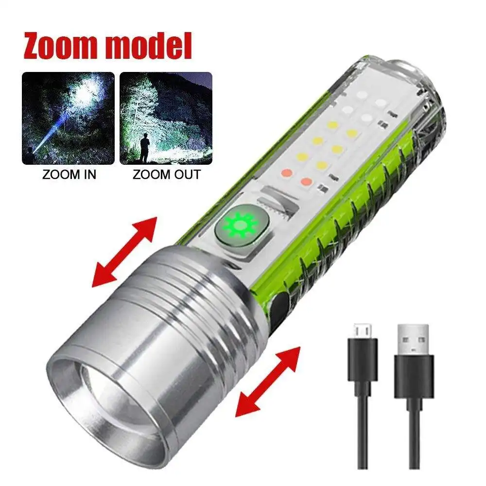 Alta Potência 20000 Lumen de Longa Distância Branco Laser Zoomable Mini Edc Chaveiro Lanterna