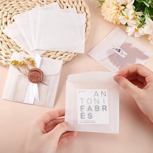 ซองจดหมายสี่เหลี่ยมแบบกำหนดเอง ถุงกระดาษสำหรับงานแต่งงาน การ์ดอวยพร งานฝีมือ กระดาษแก้วใส ถุงกระดาษกันไขมัน - Product Image 4