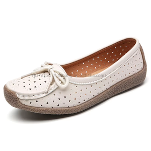 Women's for Spring Summer Hollow Flat <b>Shoes</b> Breathable Perforated for Elderly People <b>Soft</b> Rubber Soles Slip-on Mom's <b>Shoes</b> - Product Image 5