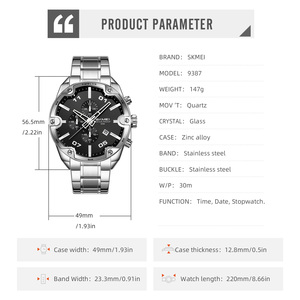 Reloj <span class=keywords><strong>de</strong></span> Cuarzo <span class=keywords><strong>de</strong></span> Lujo Skmei Modelo 9387, Reloj <span class=keywords><strong>de</strong></span> Pulsera <span class=keywords><strong>de</strong></span> Acero Inoxidable Sólido para Hombre <span class=keywords><strong>de</strong></span> Negocios, Resistente al Agua - Product Image 6